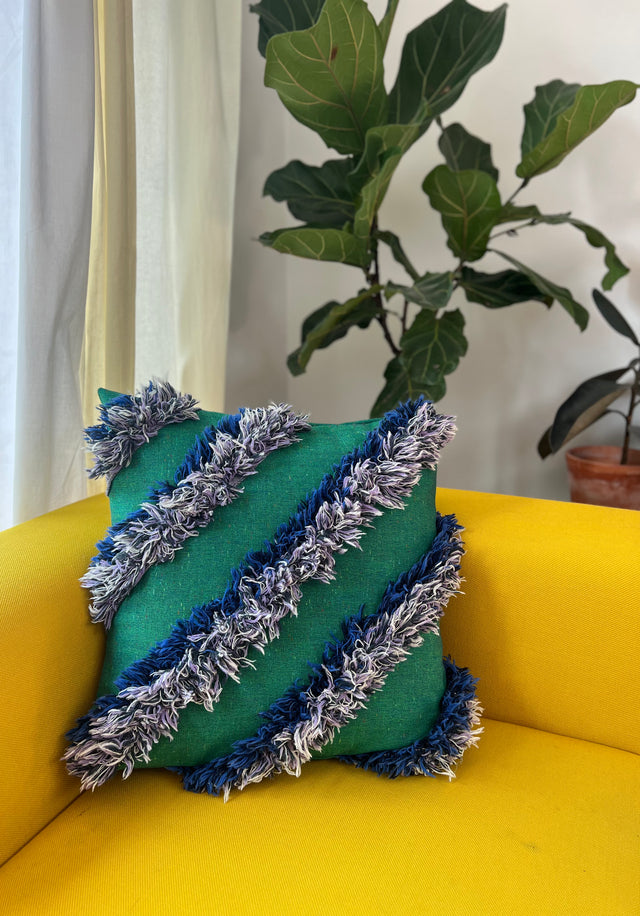 Salvage fray diagonal cushion