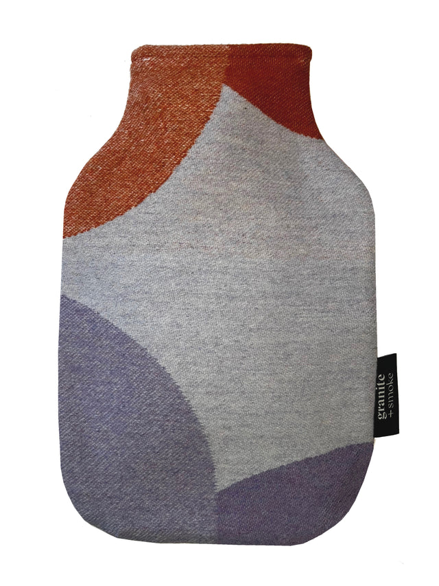 Hot water bottle _ blue, orange, lilac.
