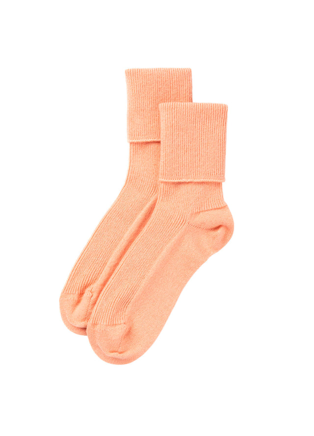 Women's light peach cashmere socks