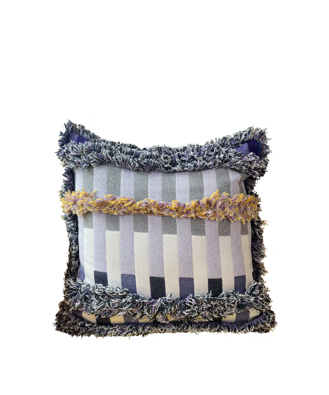 Large salvage stripe cushion
