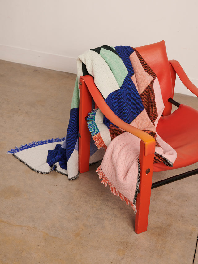 Brutalist _ blue, pink + white