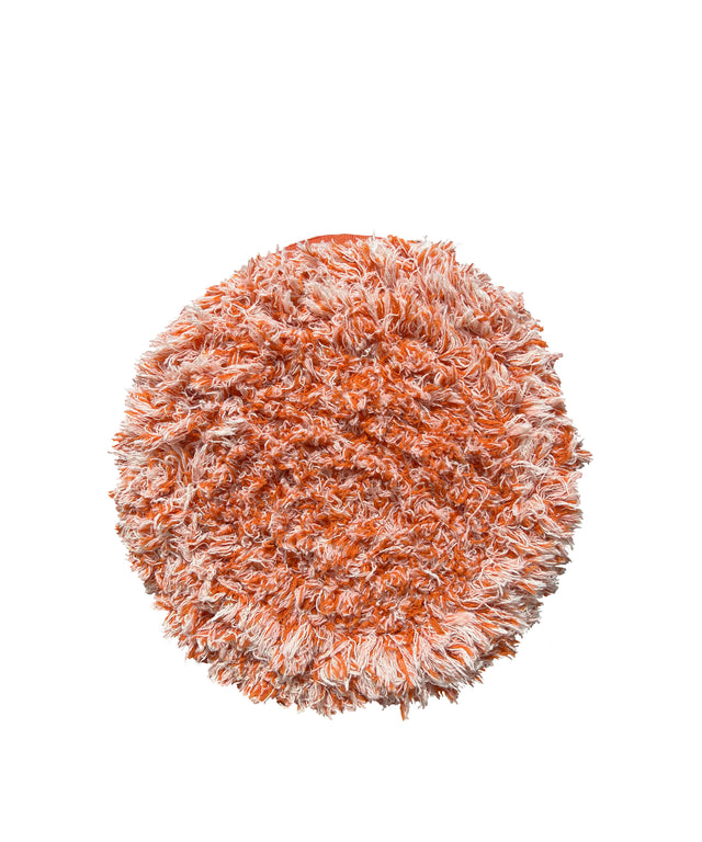 Salvage orange round cushion