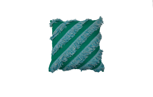 G+S x 2LG 'YCSWM' Quilted diagonal cushion in Green