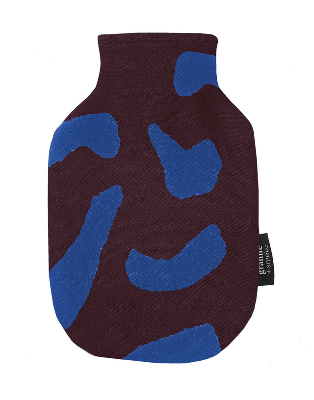 Maroon + Blue Scatter Hot Water Bottle