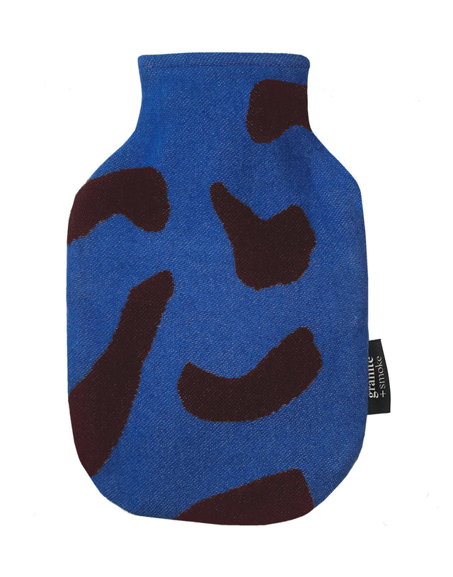 Blue + Maroon Scatter Hot Water Bottle