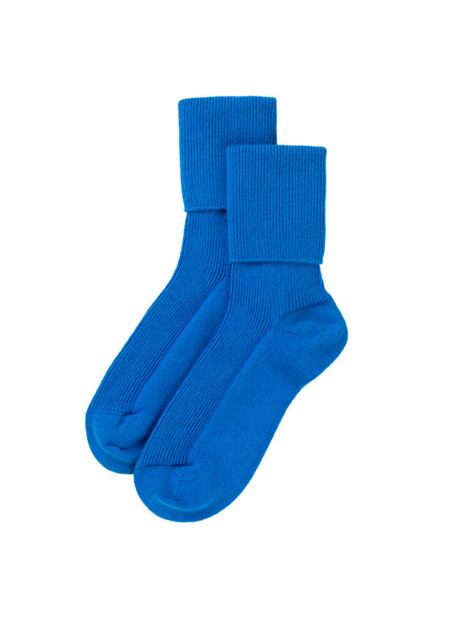 Women's blue cashmere socks