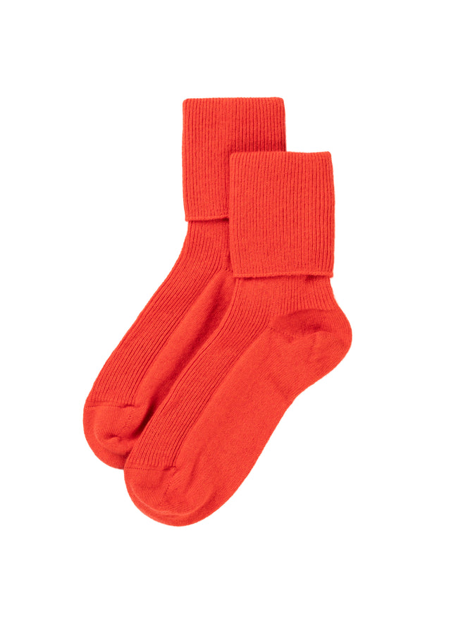 Women's red cashmere socks