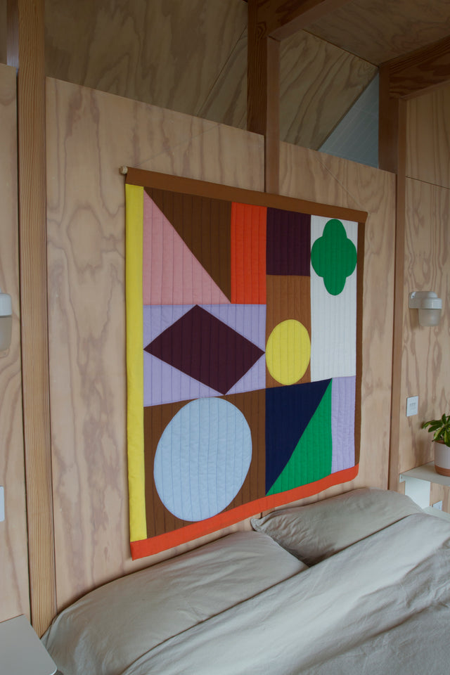 Shapes quilted wall hanging